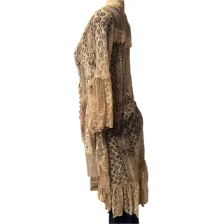 Photo of Origami Hi-Lo Beige Floral Lace Cardigan Small