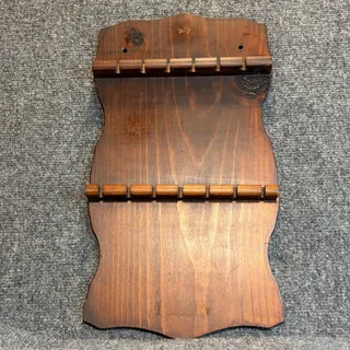 Photo of Vintage Wooden Souvenir Spoon Wall Display Rack Collector Hanging Wood Shelf