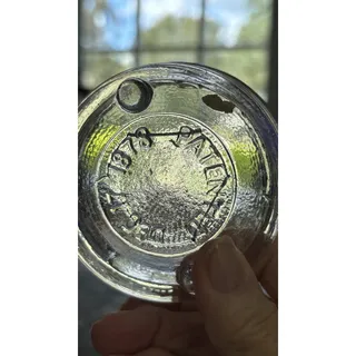 Photo of Antique Crystal Jar Lugged Glass Lid Patent Dec 17 1878