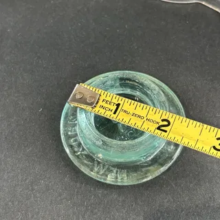Photo of Antique Gibson’s Glass Stopper E.C. Rich New York Aqua Apothecary Jar Lid