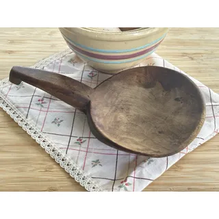 Photo of Antique Hand Carved Wood Butter Paddle Dough Scoop Primitive Farmhouse Kitchen