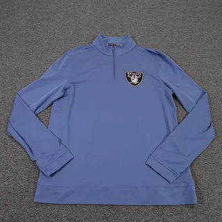 Photo of Las Vegas Raiders Shirt Mens Medium Blue NFL Football Southern Tide Quarter Zip