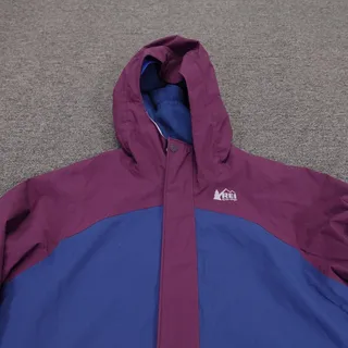 Photo of REI Co-op Ski Jacket Girls Medium 10-12 Purple Blue Hooded Insulated Snow