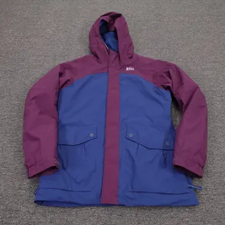Photo of REI Co-op Ski Jacket Girls Medium 10-12 Purple Blue Hooded Insulated Snow
