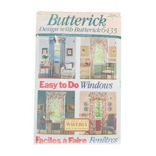 Photo of Butterick 6435 Waverly Window Treatments Sewing Pattern Swags Valance Cut OOP
