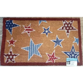 Photo of Red, White, and Blue Patriotic 18 in. x 30 in. Coir and Vinyl Door Mat