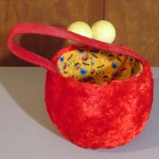 Photo of Sesame Street Elmo Halloween Candy Basket Red Plush Trick or Treat Handled Bag