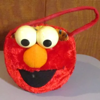 Photo of Sesame Street Elmo Halloween Candy Basket Red Plush Trick or Treat Handled Bag