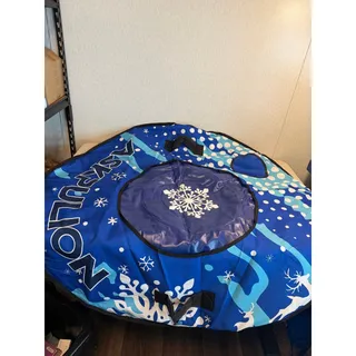 Photo of ASKPULION 48 in Snow Tube Heavy Duty Inflatable Sled Canvas Cover Blue