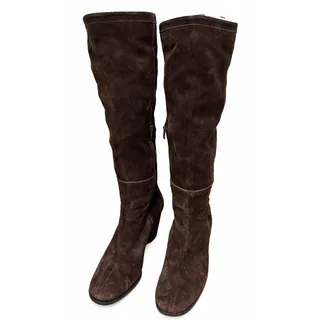 Photo of Franco Sarto Chocolate Brown Suede Knee High Wedge Boots Side Zip 7M
NWOT