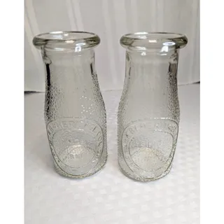 Photo of Vintage Dairy Milk Bottles from Heritage Company Set of Two 1/2 Pint Glasses