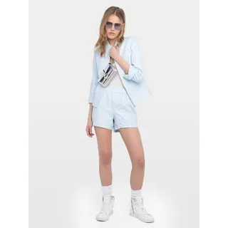 Photo of Zadig and Voltaire Pax Crinkled Leather Shorts Baby Blue 38 US 6 NWT Quiet Lux