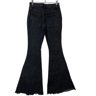 Photo of Entro Size S Bellbottom Jeans Black Flare Leg Stretch Button Fly Hippie Boho