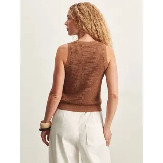 Photo of SANCTUARY Natural State Metallic Knit Halter Crop Tank Toasted Coconut L NWT