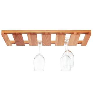 Photo of The Container Store Oak Under Cabinet Wine Glass Rack