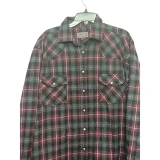 Photo of Falcon Bay Collared Shirt Snap Button Plaid Pattern Chest Pockets Multicolor M L