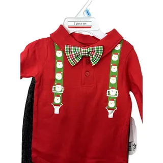 Photo of Baby Starters Festive Christmas Set Top & Pants Long Sleeves Red Black 6 Mos NWT