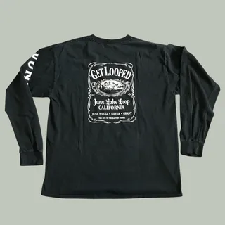 Photo of Get Looped June Lake California Long Sleeve Graphic Tee Black Adult Large L