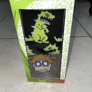 Photo of 2 Pair Adult Nickelodeon Rugrats Chuckie & Tommy Christmas Socks NEW