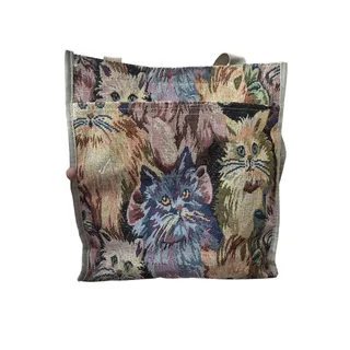 Photo of Vintage Unbranded Cat Tapestry Tote