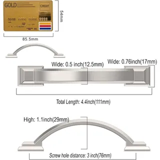 Photo of Amerdeco 10 Pack Brushed Satin Nickel Cabinet Pulls 3 Inch(76mm) Hole Centers