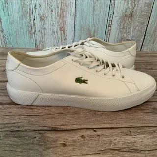 Photo of Lacoste Men's White Tennis Shoes Size 10.5 Y2K Preppy Sneakers
