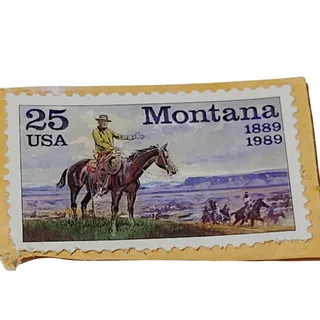 Photo of 1989 USPS 25 Cent Montana Statehood Centennial Letter Stamp Scott #2401