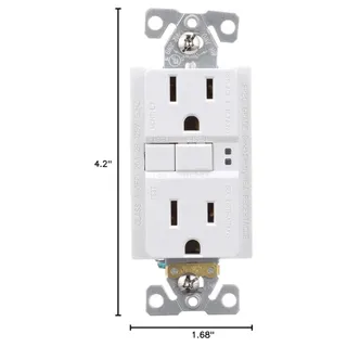 Photo of Eaton GF15-WP 15A 125V Self-Test GFCI Outlet Wall Plate White 10-Pack