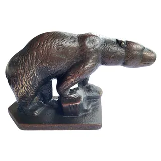Photo of Arts & Crafts Bronze Grizzly Bear Statue C. 1910 - California Bear