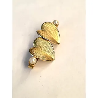 Photo of VTG Giovanni Heart Brooch w/Pearls Signed Gold