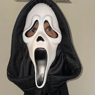 Photo of FUN WORLD SCREAM 25TH ANNIVERSARY GHOST FACE MASK WITH HOOD COSTUME NWT