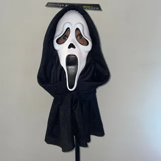 Photo of FUN WORLD SCREAM 25TH ANNIVERSARY GHOST FACE MASK WITH HOOD COSTUME NWT