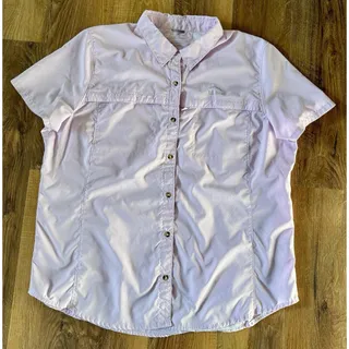 Photo of L.L. Bean Quick Dry Shirt XL Womens Button Outdoor Women Pockets Hiking Pink,EUC