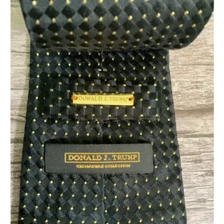 Photo of Donald Trump Signature Collection Black & Gold Silk Geometric Tie