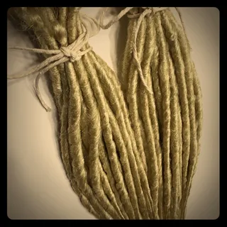 Photo of 50 SE Single Ended Platinum Blonde Dreads Dreadlock Hair Extensions