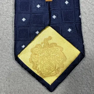 Photo of Donald J Trump Signature Collection Mens Navy Geometric 100% Silk Necktie Tie