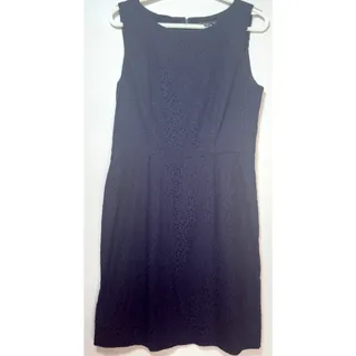 Photo of Brooks Brothers 346 Navy Eyelet Lace Sheath Dress, Size 8