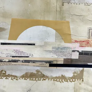 Photo of Original Mixed Media Modern Art Colllage Painting 18x24 "Quotennial" Signed
