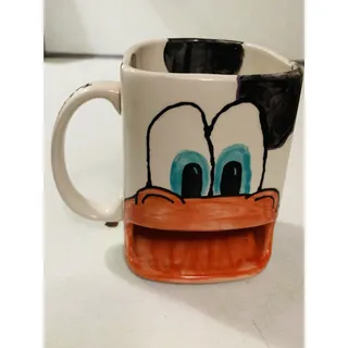 Photo of Cow Coffee Mug Handmade Ceramic Beige 3D Open Mouth Novelty Cup