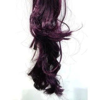Photo of Deep Dark Purple Ponytail Ponyfall Pony Fall Elastic 24 inches long Hair Extensions
