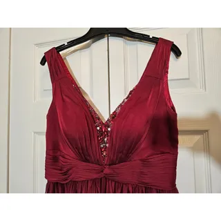 Photo of Morrell Maxie Burgundy Chiffon Evening Gown, Women's Medium NWOT