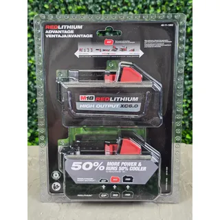 Photo of Milwaukee M18 REDLITHIUM HIGH OUTPUT XC6.0 6.0Ah Battery 2-Pack 48-11-1862