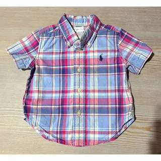 Photo of Polo Ralph Lauren Baby Boys Purple Multi Plaid Cotton Poplin Shirt (Size 12M) 
