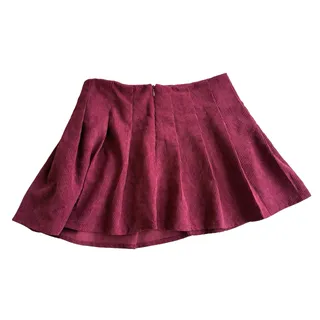 Photo of Shein Petite Large Maroon Velvet Ribbed Skirt Pull-On