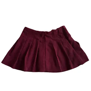 Photo of Shein Petite Large Maroon Velvet Ribbed Skirt Pull-On
