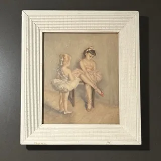 Photo of Vintage Pal Fried Framed Print of Young Ballerinas “Willing to Learn”