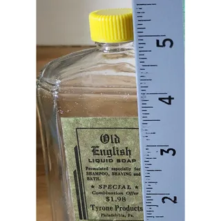 Photo of Old English Liquid Soap Tyrone Products Advertising Bottle EMPTY Vintage Decor