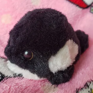 Photo of Vintage 1997 Swibco Puffkins Toby Orca Whale Mini Bean Bag Plush 90s
