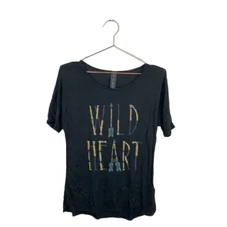 Photo of Shop The Trends Wild Heart Boho Black Short Sleeve Tee Size Medium
