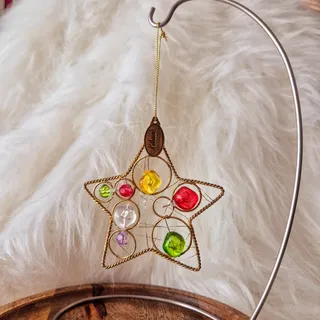 Photo of Katherine's Collection Gold Star Jeweled Hanging Christmas Ornament